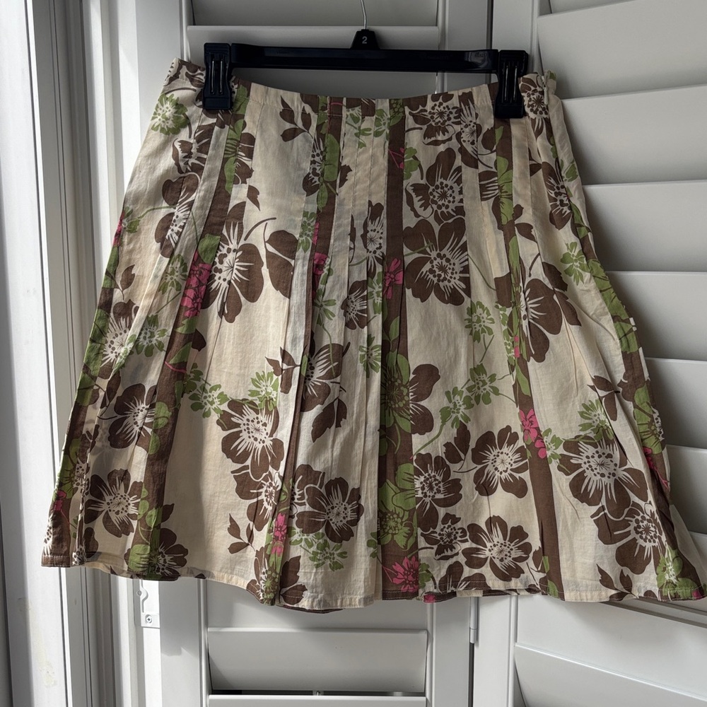 Style & Co. Floral Mini Skirt - Brown, Green, and Pink